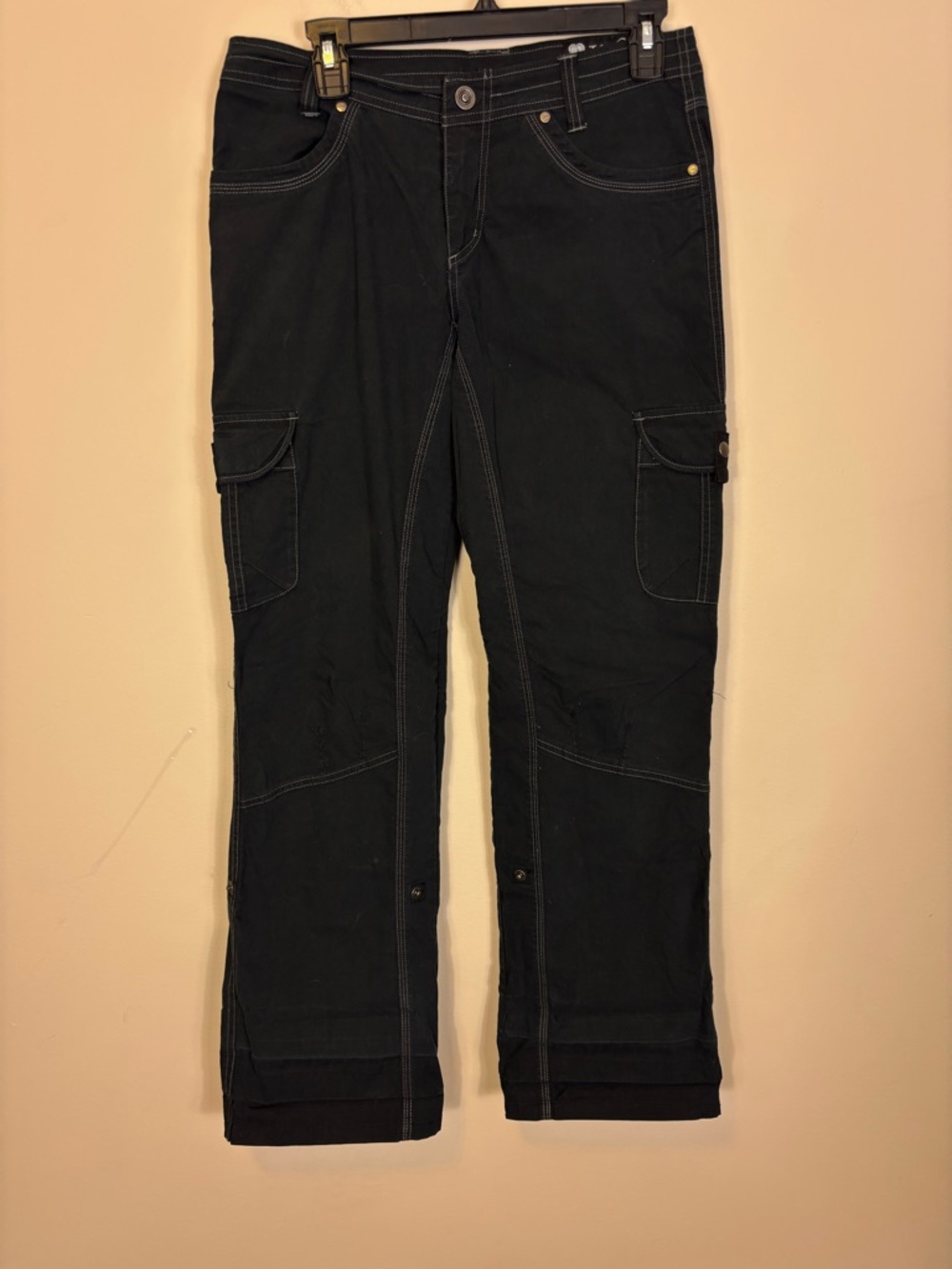 Kuhl Women’s Black Boot-Cut Cargo Pants with Contrast Stitching 8